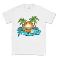 White sunset beach scene Classic Tee - MaliasSmallBusiness