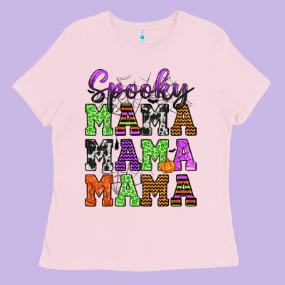 Spooky Mama Ladies Tee Designed By Texasbilliewilder