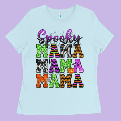 Spooky Mama Ladies Tee Designed By Texasbilliewilder