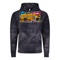 Cloud Black school bus camouflage american flag license plate Vintage Hoodie - Artiststas
