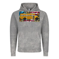 Cloud Rock school bus camouflage american flag license plate Vintage Hoodie - Artiststas