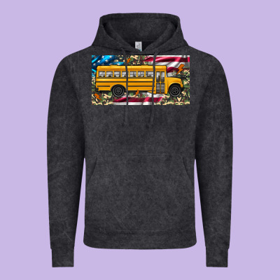 School Bus Camouflage American Flag License Plate Vintage Hoodie Designed By Artiststas