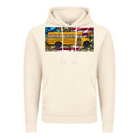 Vintage Artic school bus camouflage american flag license plate Vintage Hoodie - Artiststas