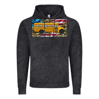 School Bus Camouflage American Flag License Plate Vintage Hoodie | Teevron
