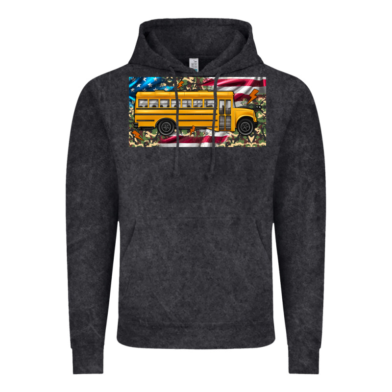 School Bus Camouflage American Flag License Plate Vintage Hoodie by Artiststas | Teevron