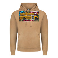 Vintage Camel school bus camouflage american flag license plate Vintage Hoodie - Artiststas