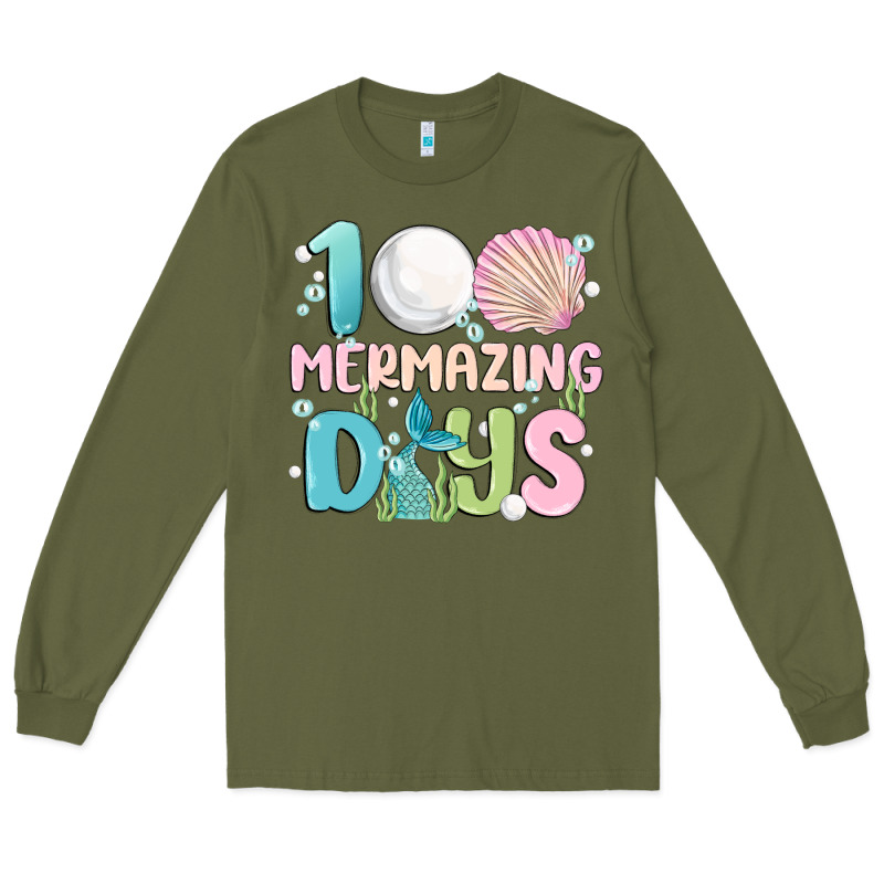 100 Mermazing Days Long Sleeve Tee by MaliasSmallBusiness | Teevron