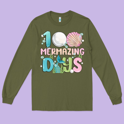 100 Mermazing Days Long Sleeve Tee Designed By Maliassmallbusiness