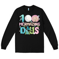 Black 100 mermazing days Long Sleeve Tee - MaliasSmallBusiness