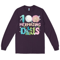 Plum 100 mermazing days Long Sleeve Tee - MaliasSmallBusiness