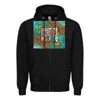 Black Fall Autumn Leopard Serape Mama Zipper Hoodie - LillyAllenDesigns