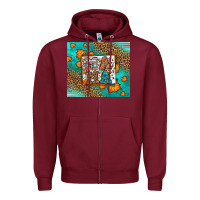 Burgundy Fall Autumn Leopard Serape Mama Zipper Hoodie - LillyAllenDesigns