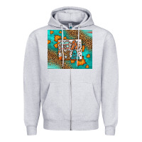 Heather Grey Fall Autumn Leopard Serape Mama Zipper Hoodie - LillyAllenDesigns