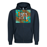 Navy Fall Autumn Leopard Serape Mama Zipper Hoodie - LillyAllenDesigns