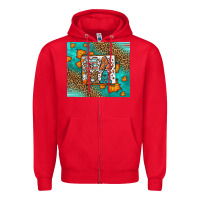 Red Fall Autumn Leopard Serape Mama Zipper Hoodie - LillyAllenDesigns
