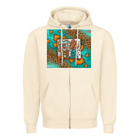Sandshell Fall Autumn Leopard Serape Mama Zipper Hoodie - LillyAllenDesigns