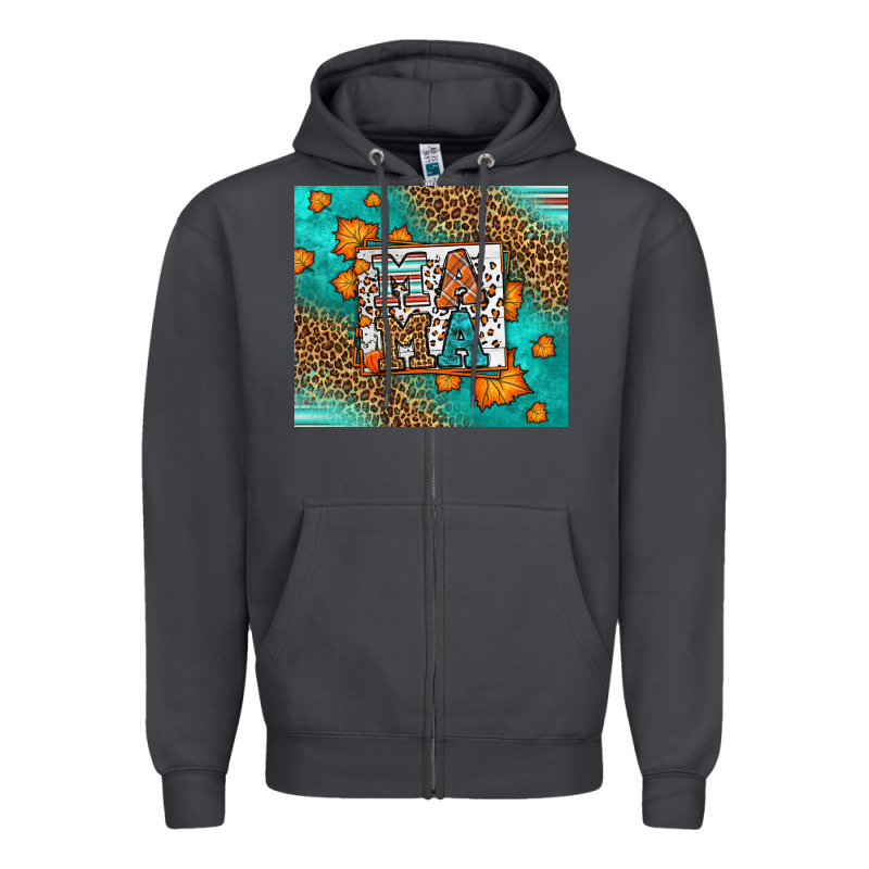 Fall Autumn Leopard Serape Mama Zipper Hoodie by LillyAllenDesigns | Teevron