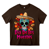 Chocolate Brown dia de los muertos Heavy Core Tee - CTS Tumbler Store