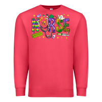 Cardinal Mardi Gras Nurse Premium Sweatshirt - NancyCooperArtShop