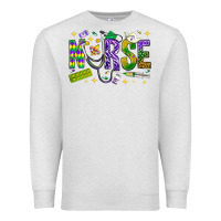 Oatmeal Heather Mardi Gras Nurse Premium Sweatshirt - NancyCooperArtShop