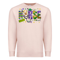 Pale Pink Mardi Gras Nurse Premium Sweatshirt - NancyCooperArtShop