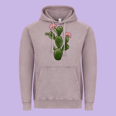 Cactus 2 Vintage Hoodie Designed By Jahusdesignshop