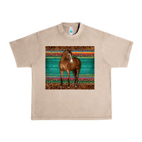 French Oak western horse serape  leather leopard Urban Heavy Tee - BarkalooDesign