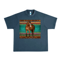 Midnight Navy western horse serape  leather leopard Urban Heavy Tee - BarkalooDesign