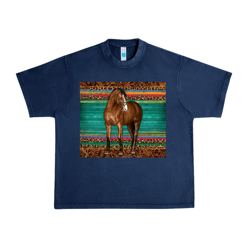 Western Horse Serape  Leather Leopard Urban Heavy Tee by BarkalooDesign | Teevron