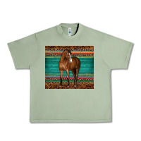 Oil Green western horse serape  leather leopard Urban Heavy Tee - BarkalooDesign