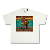Pistachio western horse serape  leather leopard Urban Heavy Tee - BarkalooDesign
