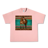 Salmon western horse serape  leather leopard Urban Heavy Tee - BarkalooDesign