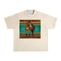 Sandshell western horse serape  leather leopard Urban Heavy Tee - BarkalooDesign