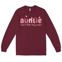 Burgundy auntie like a mom only cooler Long Sleeve Tee - MaliasSmallBusiness
