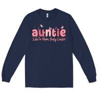 Navy auntie like a mom only cooler Long Sleeve Tee - MaliasSmallBusiness