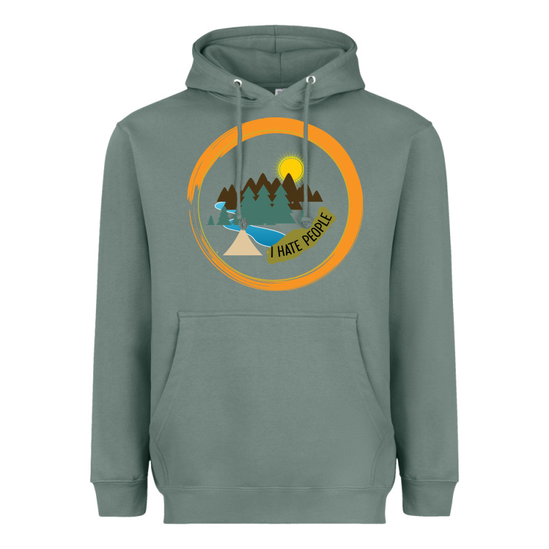 I Hate People Camping Hiking Heavyweight Hoodie by Bettercallsaul | Teevron