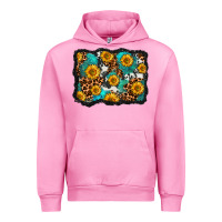 Fuchsia Pink cowhide leopard turquoise sunflowers pattern olivia Urban Hoodie - OliviaCreatesArt