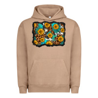 Pigment Burro cowhide leopard turquoise sunflowers pattern olivia Urban Hoodie - OliviaCreatesArt