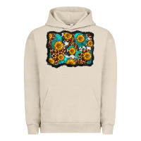 Pigment French Oak cowhide leopard turquoise sunflowers pattern olivia Urban Hoodie - OliviaCreatesArt