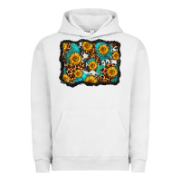 Pigment Lunar Rock cowhide leopard turquoise sunflowers pattern olivia Urban Hoodie - OliviaCreatesArt