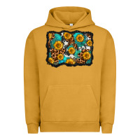 Pigment Peanut Butter cowhide leopard turquoise sunflowers pattern olivia Urban Hoodie - OliviaCreatesArt