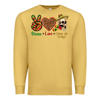 Antique Gold Peace Love Cinco De Mayo Premium Sweatshirt - texasbilliewilder