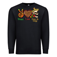 Black Peace Love Cinco De Mayo Premium Sweatshirt - texasbilliewilder