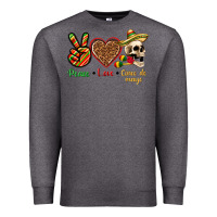 Charcoal Heather Peace Love Cinco De Mayo Premium Sweatshirt - texasbilliewilder