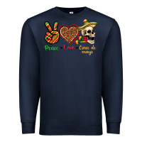 Navy Peace Love Cinco De Mayo Premium Sweatshirt - texasbilliewilder