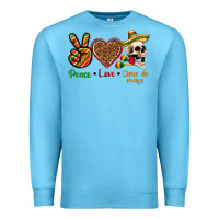 Ocean Blue Peace Love Cinco De Mayo Premium Sweatshirt - texasbilliewilder