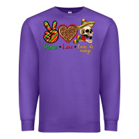 Purple Peace Love Cinco De Mayo Premium Sweatshirt - texasbilliewilder