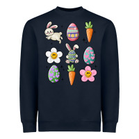 Navy easter doodles Heavyweight Sweatshirt - MaliasSmallBusiness