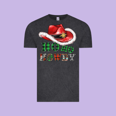 Ho Ho Howdy Christmas Hat Vintage Tee Designed By Adodesignshop