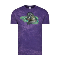 Cloud Purple Sea Seal Face Illustrations Vintage Tee - LillyAllenDesigns